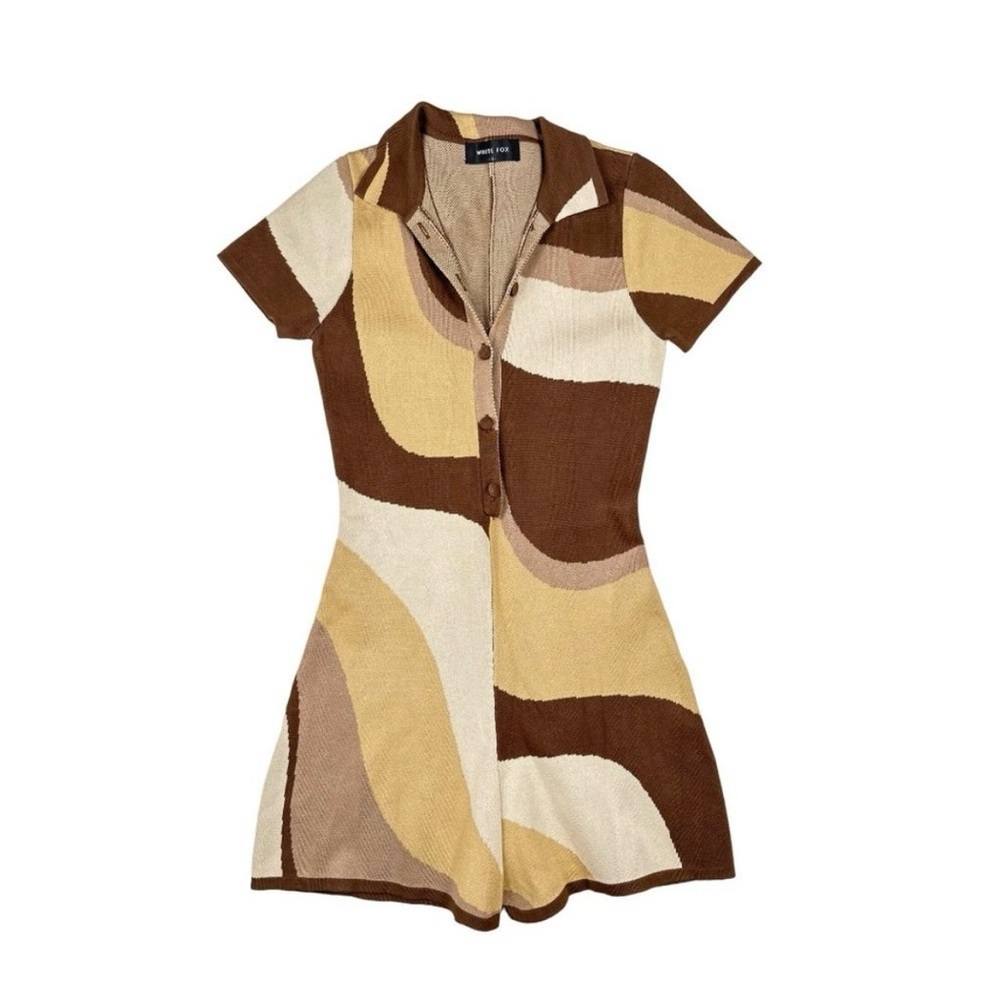 White Fox Boutique Time Of Our Lives Playsuit in Multicolor Brown